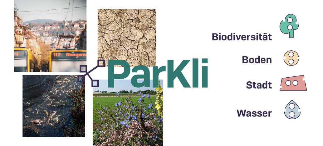 Image showing the four topics biodiversity, soil, water and city of ParKli.